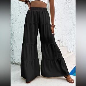 Elegant Black Wide-Leg Pants